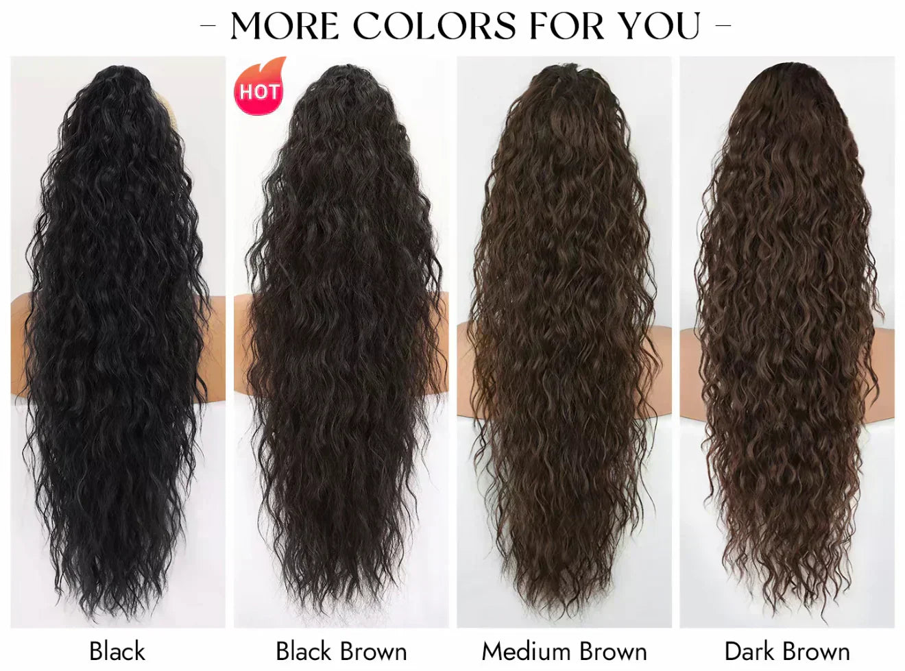 Arenzza curly wavy frizzy hair extension with ponytail in vibrant purple, showcasing the textured, voluminous hair style.
