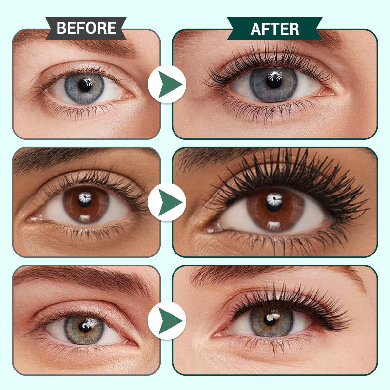 Arenzza waterproof mascara with lengthening and curling effects, shown in a sleek tube with a wand applicator.