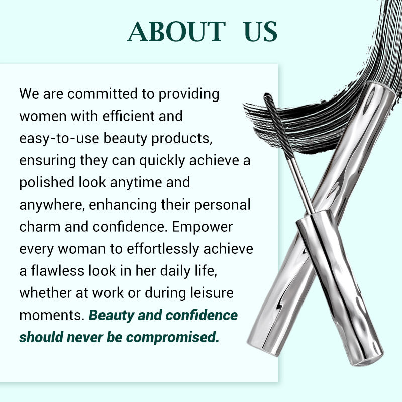 Arenzza waterproof mascara with lengthening and curling effect, shown on open mascara tube with a close-up of curled, volumized eyelashes.