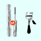 Arenzza waterproof mascara with lengthening and curling formula, shown with a wand and open tube on a white background.