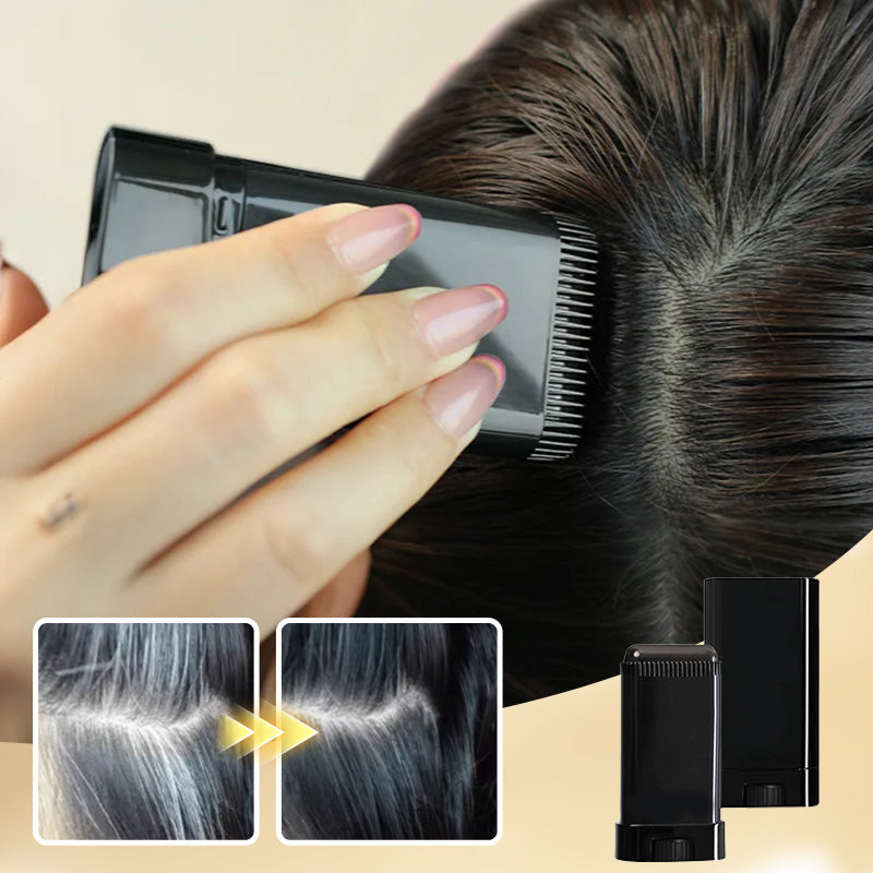 Arenzza 2-in-1 hair coloring pen with built-in comb, natural hair color, showcasing the pen's compact design and easy application.