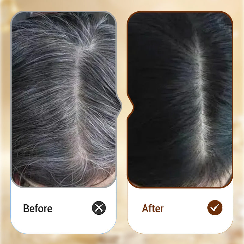Arenzza 2-in-1 hair coloring pen with built-in comb, showcasing natural hair color and quick application for hair touch-ups.