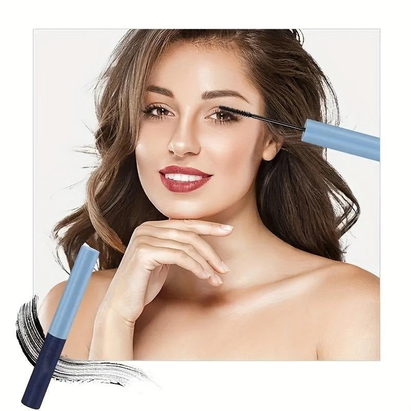 Arenzza waterproof lengthening curling mascara with volumizing, smudge-free formula, applied to eyelashes for a bold, long-lasting look.