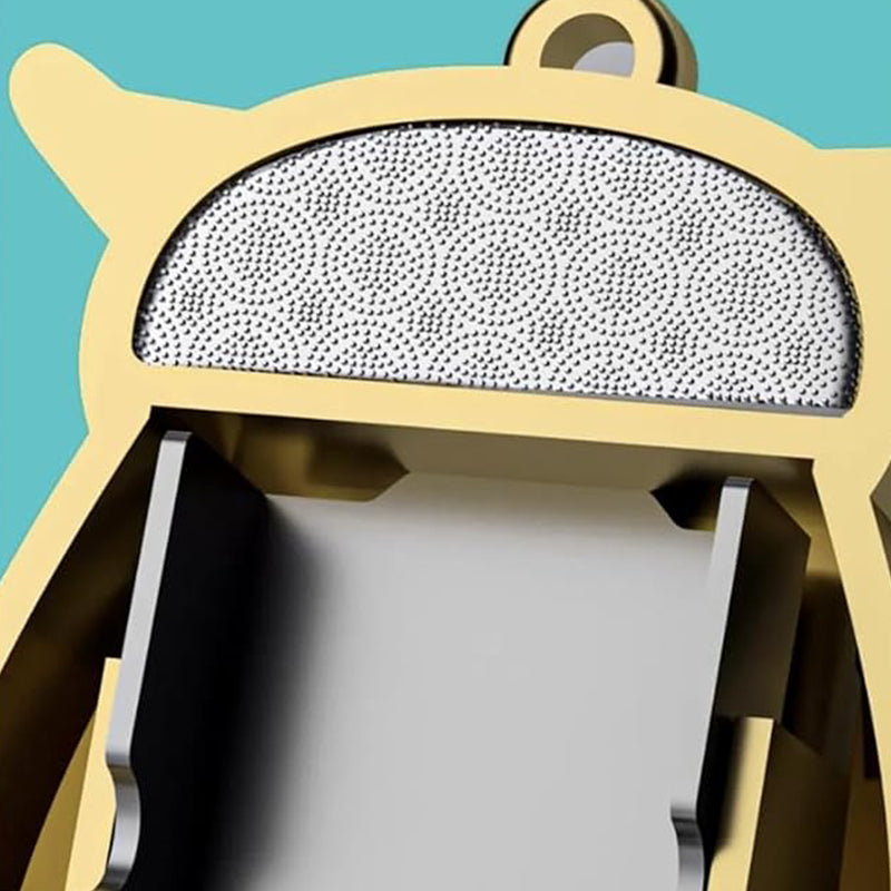 Mini foldable stainless steel owl nail clippers by Arenzza, compact design with owl shape for easy nail trimming and portability.