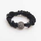 Arenzza elegant rhinestone mesh hair ties in purple, featuring sparkling rhinestones and stretchy mesh material for stylish hair accessories.