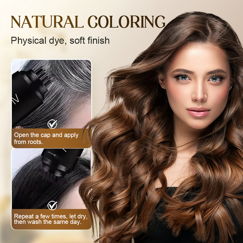 A gray hair cover comb from Arenzza, designed for quick hair touch-ups, featuring a comb with gray hair cover material.