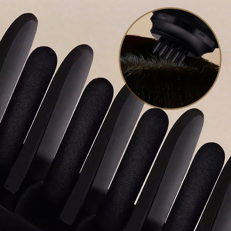 Aarenza Instant Gray Hair Cover Comb in black, showing the comb with gray hair coverage application for quick, natural-looking results.