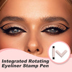 Arenzza integrated rotating eyeliner stamp pen showing the dual-sided design with black ink on a white background.