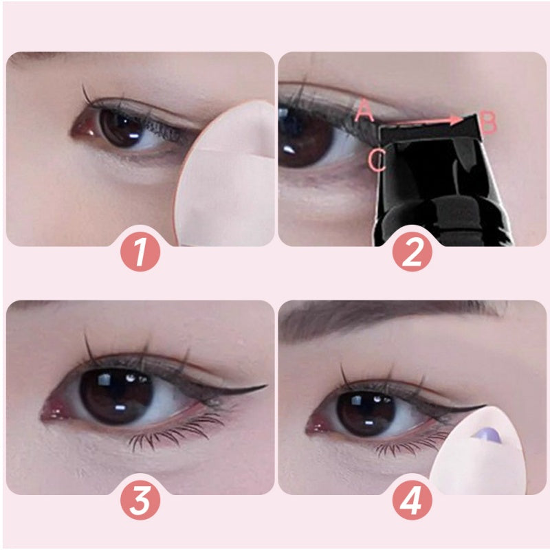 Arenzza integrated rotating eyeliner stamp pen with black ink, showcasing the pen's design and stamp tip for precise eye makeup application.