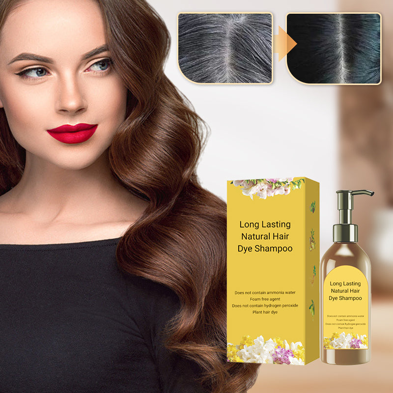 Arenzza long-lasting natural hair dye shampoo bottle with label, showcasing the product in a sleek, health and beauty packaging design.