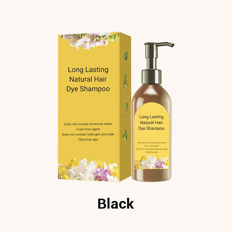 Arenzza long-lasting natural hair dye shampoo bottle in a health and beauty setting, showcasing the product label and packaging.