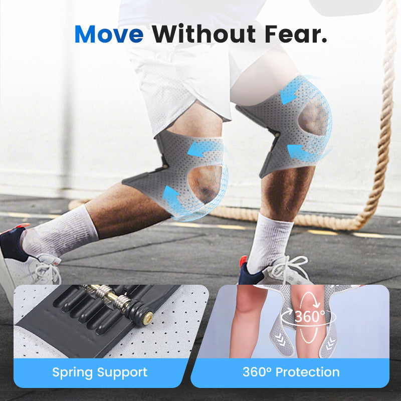 Arenzza adjustable knee protection booster for sports, featuring cushioned support and straps for a secure fit during activity.