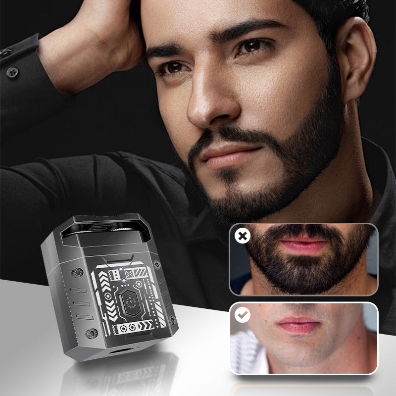 Aarenza Mini Electric Shaver for Men with sleek black design, compact size, and ergonomic handle for easy grooming.