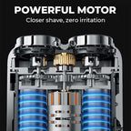 Aarenza mini electric shaver for men with a compact design, featuring a sleek black handle and shaver head for grooming.