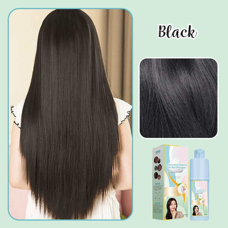 Arenzza long-lasting natural hair dye shampoo bottle with label, showcasing health and beauty product for vibrant hair color.