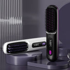 Arenzza wireless ceramic heating hair straightening comb with digital display and ergonomic handle for sleek, smooth hair styling.