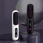 Arenzza wireless ceramic heating hair straightening comb with adjustable settings and sleek design for smooth, straight hair.