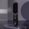 Arenzza wireless ceramic heating hair straightening comb with black handle and ceramic plates for smooth, sleek hair styling.