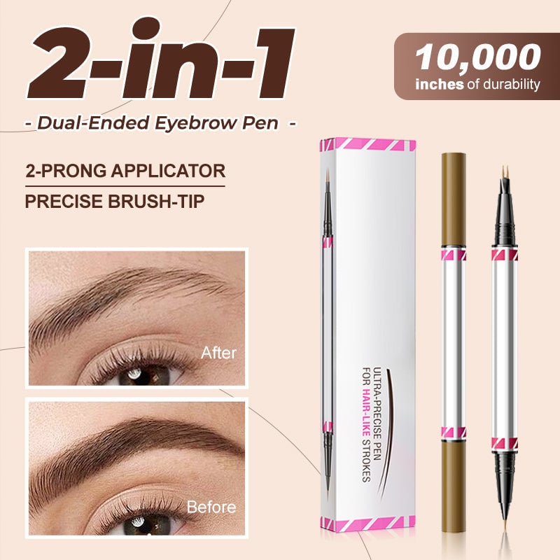 Arenzza 2 in 1 Microblading Brow Pen for precise eyebrow enhancement in a sleek black design.