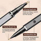 Arenzza 2-in-1 Microblading Brow Pen with dual tips for natural-looking eyebrow enhancement in a sleek black design.