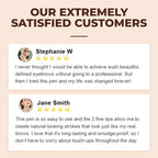 Arenzza 2-in-1 Microblading Brow Pen for precise eyebrow color and definition, shown with dual-tip design for natural-looking brows.