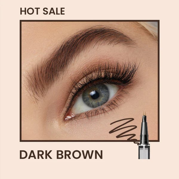 Arenzza 2-in-1 Microblading Brow Pen showing dual-ended design with brow pencil and spoolie for precise eyebrow makeup.