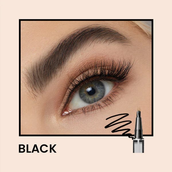 Arenzza 2-in-1 Microblading Brow Pen showing dual-ended design with brow pen and spoolie for precise eyebrow makeup application.