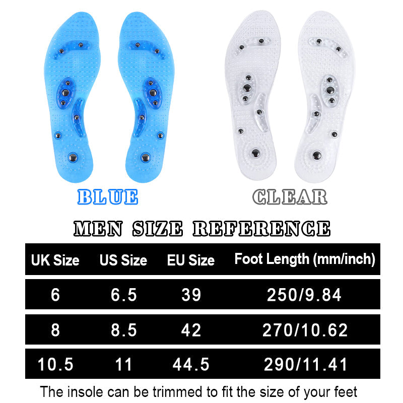 Arenzza magnetic therapy massage insoles designed for foot comfort and pain relief in a health and beauty setting.