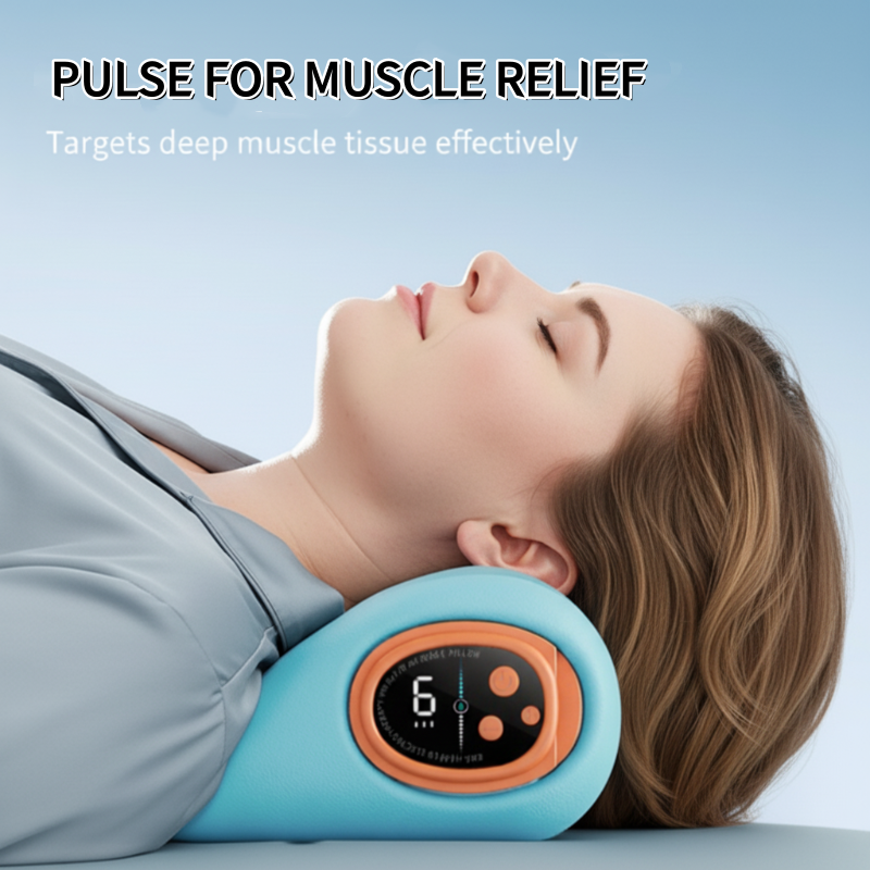 Arenzza neck massager pillow with heat therapy, featuring ergonomic design and soft fabric for relaxing neck massage.