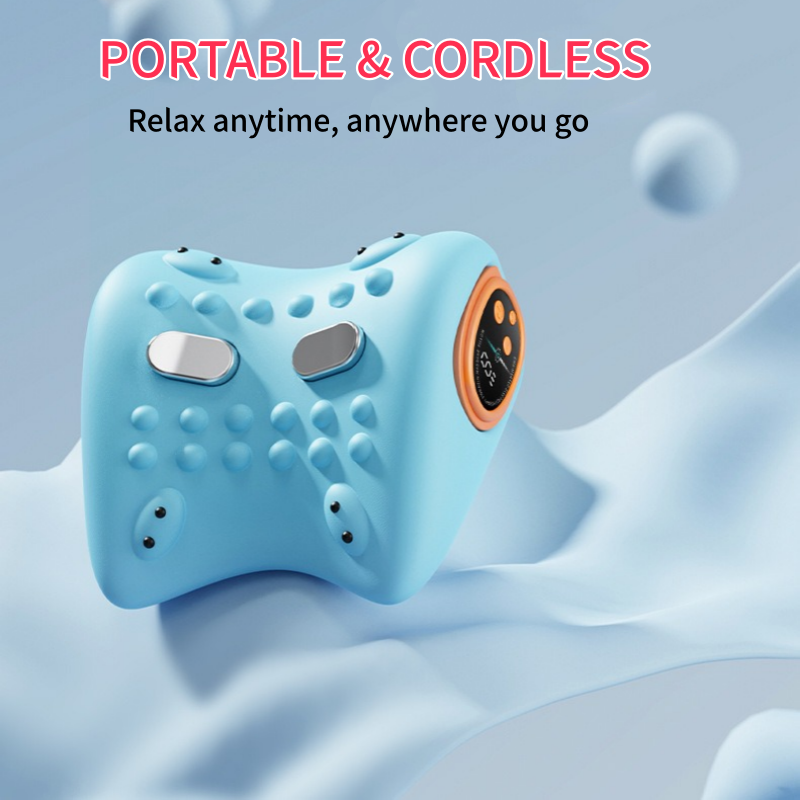 Arenzza neck massager pillow with heat therapy, featuring soft fabric and ergonomic design for relaxation and pain relief.