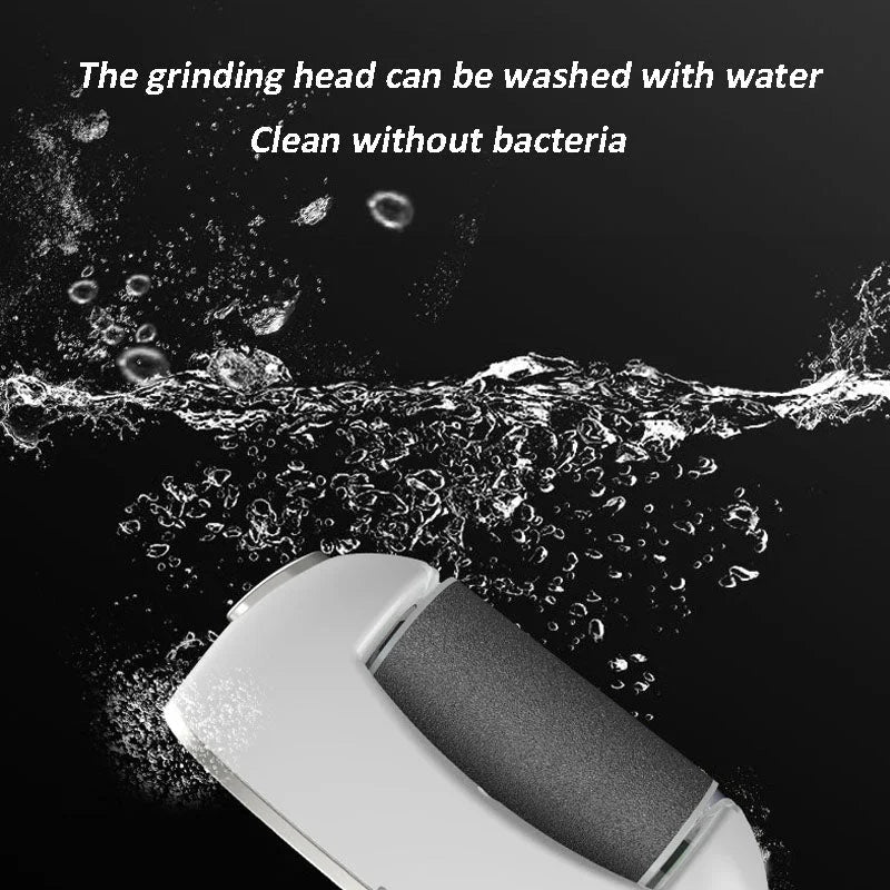 Arenzza digital electric foot polisher with rotating head and ergonomic handle, designed for smooth foot exfoliation and care.