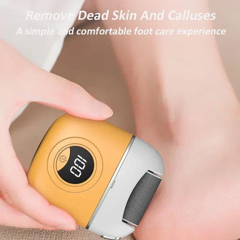 Arenzza digital electric foot polisher with a compact design, featuring a rotating buffing head for smooth, healthy feet.