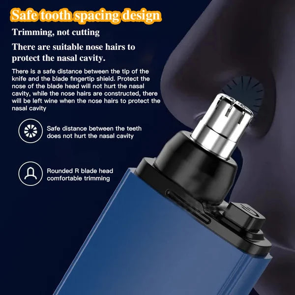 Arenzza rechargeable portable nose hair trimmer for men, compact health and beauty device with a sleek design.
