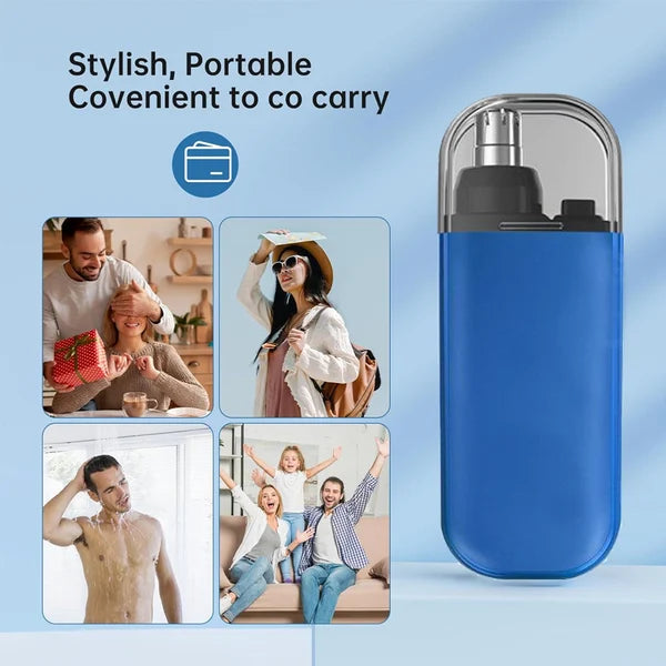 Arenzza rechargeable portable nose hair trimmer with compact design, ideal for personal grooming and easy to use.