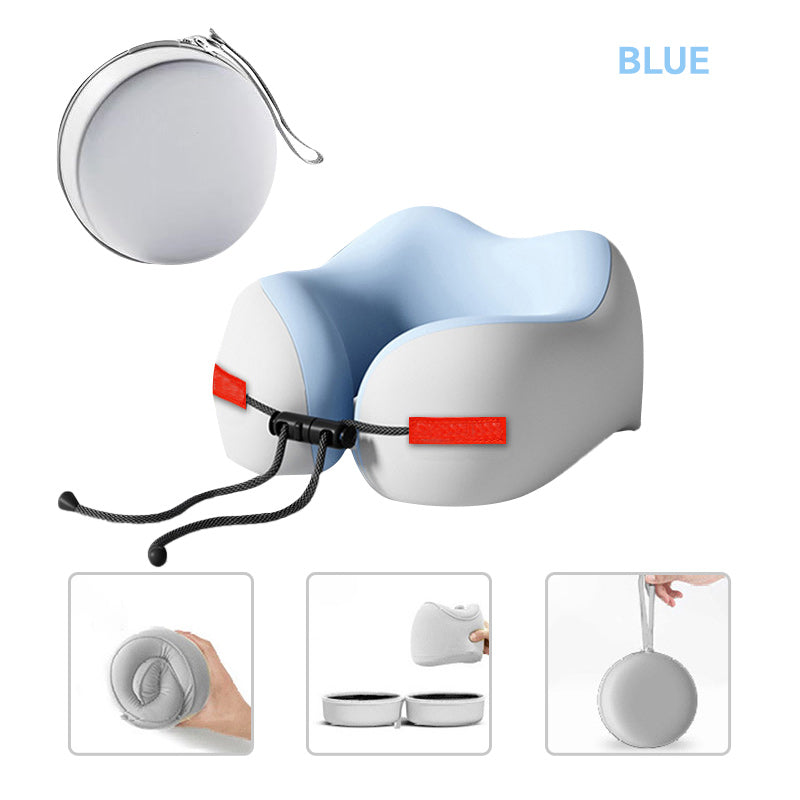 Arenzza memory foam U-shaped travel neck pillow in soft fabric, designed for comfortable support during trips.