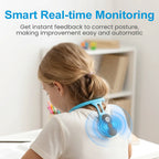 Arenzza Smart Vibrating Posture Corrector worn on a person's back demonstrating adjustable straps and ergonomic design for improved posture.