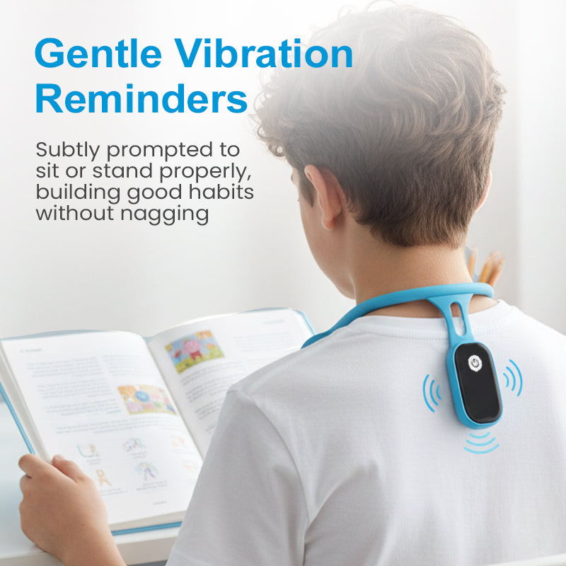 Arenzza Smart Vibrating Posture Corrector worn on back and shoulders for improved posture and spinal alignment.