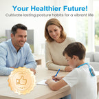 Arenzza Smart Vibrating Posture Corrector worn on a person’s back, designed to improve posture with gentle vibrations.