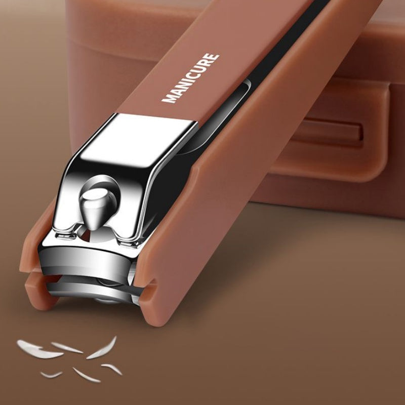 Arenzza portable 7-piece nail clipper manicure set with scissors, file, and cuticle tools in a compact case for health and beauty.