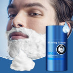 A men's 2-in-1 shaving and cleansing cream stick by Arenzza, shown in a sleek, portable container for easy grooming.