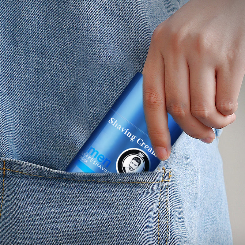 A men’s 2-in-1 shaving and cleansing cream stick by Arenzza, shown in a sleek white container with a twist-up design.