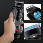 Arenzza electric hair clipper set with self-sharpening blades, quiet motor, and smart display screen for professional grooming.