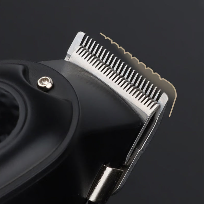 Arenzza electric hair clipper set with self-sharpening blades, quiet brushless motor, and smart display screen for precise haircuts.
