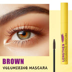 Arenzza fiber lengthening volumizing mascara tube with a brush, showcasing the product's textured wand and sleek packaging.