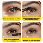 Arenzza fiber lengthening volumizing mascara in a sleek black tube, with a mascara wand showing thick, extended lash application