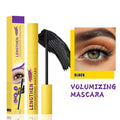 Arenzza fiber lengthening volumizing mascara with black brush and wand, showcasing thick, extended eyelashes.