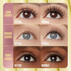 Arenzza fiber lengthening volumizing mascara tube with a black brush applicator, showcasing the health and beauty product for lashes.