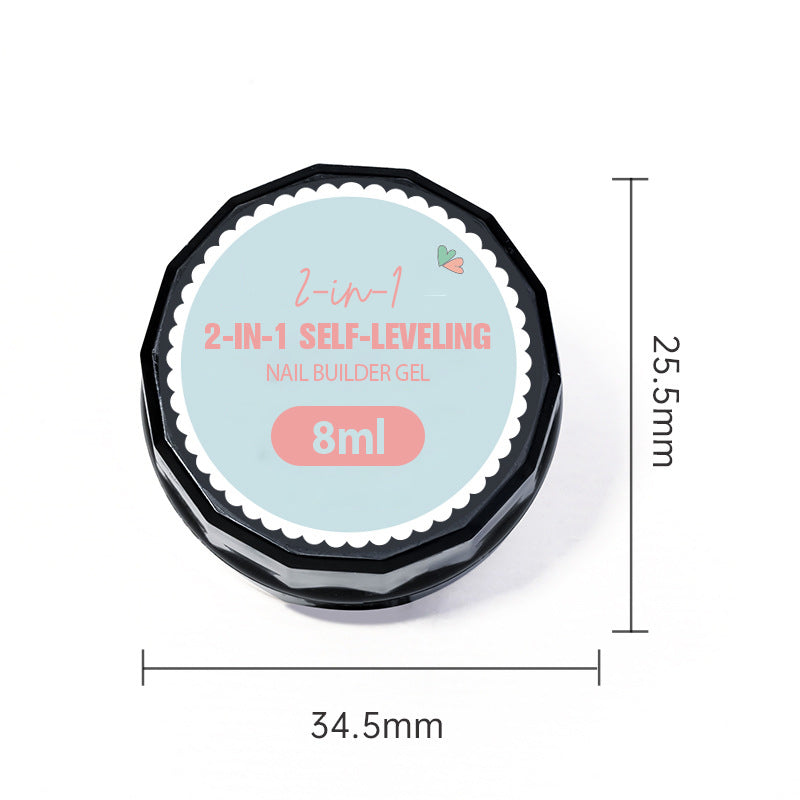Arenzza 3-in-1 Self-Leveling Nail Builder Gel in a clear container, showcasing a professional nail enhancement product for health and beauty.