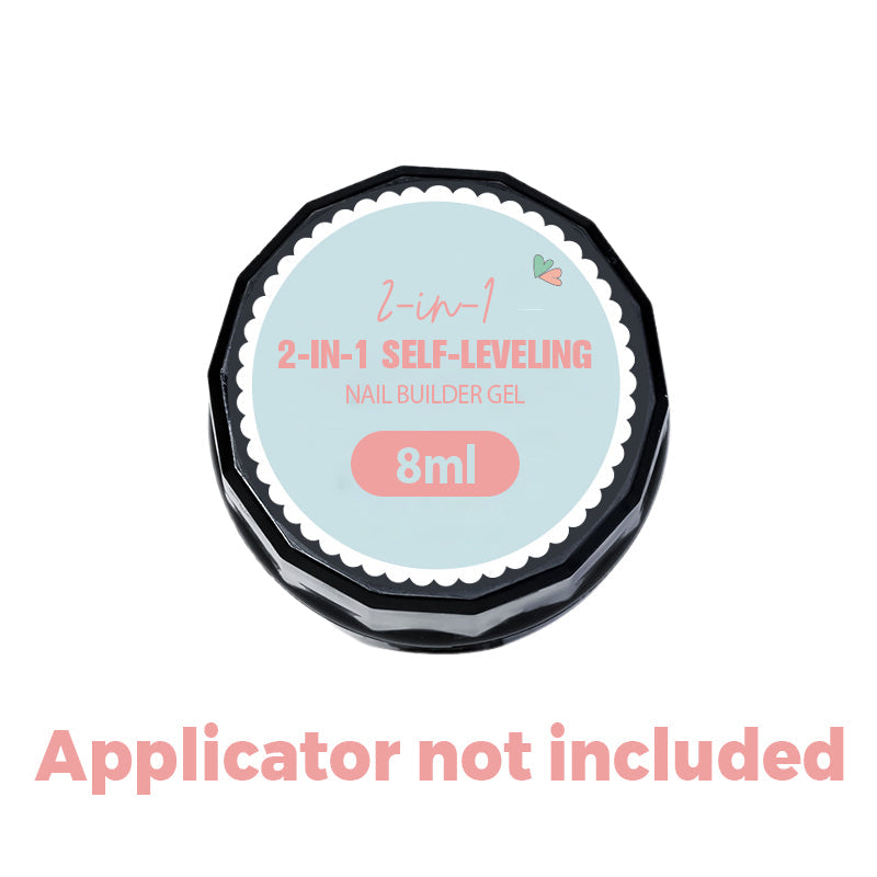 Arenzza 3-in-1 self-leveling nail builder gel in a clear jar, showing smooth gel texture for nail enhancement and extension.