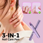Arenzza portable nail care pen with purple cap, featuring a compact design for repairing nail damage and nourishing cuticles.